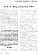 Needs of a drug information system