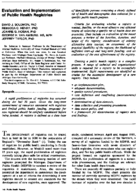 Evaluation and implementation of public health registries