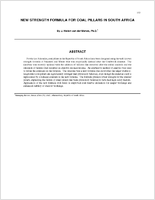 New Strength Formula For Coal Pillars In South Africa Proceedings Of The Second International Workshop On Coal Pillar Mechanics And Design
