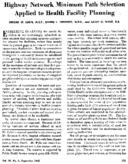 Highway Network Minimum Path Selection Applied To Health Facility Planning