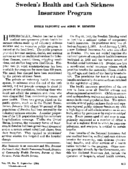 Swedens health and cash sickness insurance program