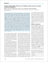 Oxidative Metabolites of Diisononyl Phthalate as Biomarkers for Human ExposureAssessment