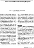 A Survey Of Nurse Associate Training Programs
