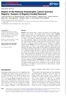Impact of the National Amyotrophic Lateral Sclerosis Registry Analysis of RegistryFunded Research