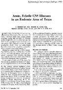 Acute Febrile Cns Illnesses In An Endemic Area Of Texas