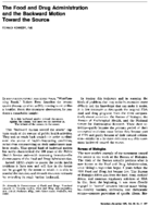 The Food and Drug Administration and the backward motion toward the source