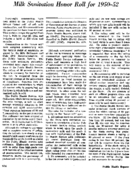 Milk sanitation honor rool for 195052