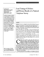 Lead testing of children and homes results of a national telephone survey