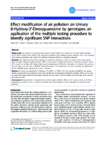 Effect Modification of Air Pollution on Urinary 8Hydroxy2Deoxyguanosine by Genotypes an Application of the Multiple Testing Procedure to Identify Significant SNP Interactions