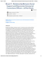 Relationship between social support and depression among jail corrections officers  a pilot study