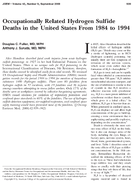 Occupationally Related Hydrogen Sulfide Deaths in the United States from 1984 to 1994