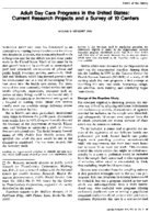 Adult Day Care Programs In The US Current Research Projects And A Survey Of 10 Centers