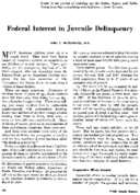 Federal interest in juvenile delinquency