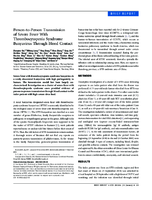 PersontoPerson Transmission of Severe Fever With Thrombocytopenia Syndrome Bunyavirus Through Blood Contact