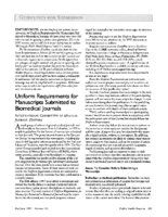 Uniform Requirements for Manuscripts Submitted to Biomedical Journals