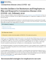 Interim Guidance for Businesses and Employers to Plan and Respond to 2019 Coronavirus Disease 2019 COVID19 February 2020 February 26 2020