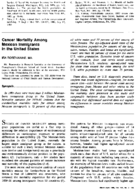 Cancer Mortality Among Mexican Immigrants In The US
