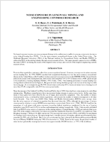 Noise Exposure in Longwall Mining and Engineering Controls Research