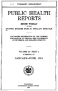 Public Health Reports  v 34 part 1 numbers 116 JanuaryJune 1919   Index