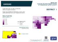 KS Congressional District 01 Stroke and Federally Qualified Health Centers Map 118th Congress