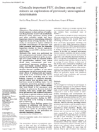 Clinically Important FEV Declines Among Coal Miners An Exploration of Previously Unrecognised Determinants