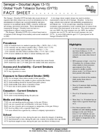 2002 Senegal  Diourbal Ages 1315 Global Youth Tobacco Survey GYTS Fact Sheet