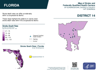 FL Congressional District 14 Stroke and Federally Qualified Health Centers Map 119th Congress