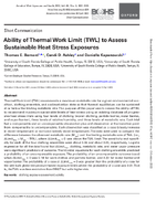 Ability of Thermal Work Limit TWL to assess sustainable heat stress exposures