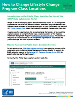 National Diabetes Prevention Program How to Change Lifestyle Change Program Class Locations