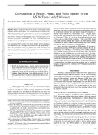 Comparison of Finger Hand and Wrist Injuries in the US Air Force to US Workers