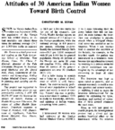 Attitudes of 30 American Indian women toward birth control