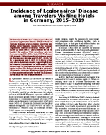 Incidence of Legionnaires Disease among Travelers Visiting Hotels in Germany 20152019