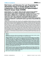 Risk Factors and Outcomes for Late Presentation for HIVPositive Persons in Europe Results from the Collaboration of Observational HIV Epidemiological Research Europe Study COHERE
