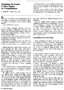 Increasing The Supply Of Solid Organs For Transplantation