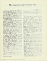 The Complement fixation test