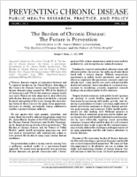 The Burden of Chronic Disease The Future is Prevention