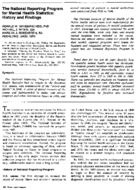 The National Reporting Program for Mental Health Statistics history and findings