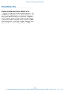 Notice to Readers Change in Publication Date of MMWR Series