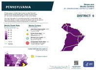 PA Congressional District 06 Stroke and Stroke Centers Map 118th Congress