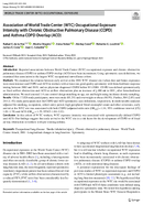Association of World Trade Center WTC Occupational Exposure Intensity with Chronic Obstructive Pulmonary Disease COPD and Asthma COPD Overlap ACO