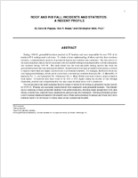 Roof and Rib Fall Incidents and Statistics A Recent Profile