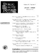 Public Health Rep v 75 no 7  table of contents