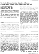 The health effects of ionizing radiation a survey of local health officials in New England and New York