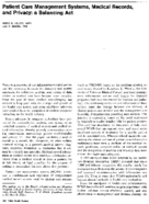 Patient Care Management Systems Medical Records And Privacy A Balancing Act