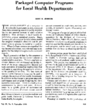 Packaged Computer Programs For Local Health Departments