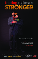 Testing Makes Us Stronger  Hat Couple 11 x 17 Poster Were responsible for our bodies and the choices we make We fight HIV by speaking up and knowing our status We get tested