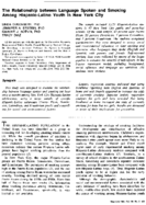 The relationship between language spoken and smoking among HispanicLatino youth in New York City