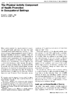 The physical activity component of health promotion in occupational settings