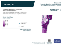 VT Congressional District 01 Stroke and Federally Qualified Health Centers Map 118th Congress