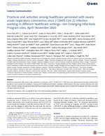 Practices and Activities Among Healthcare Personnel with Severe Acute Respiratory Coronavirus Virus 2 SARSCoV2 Infection Working in Different Healthcare SettingsTen Emerging Infections Program Sites AprilNovember 2020